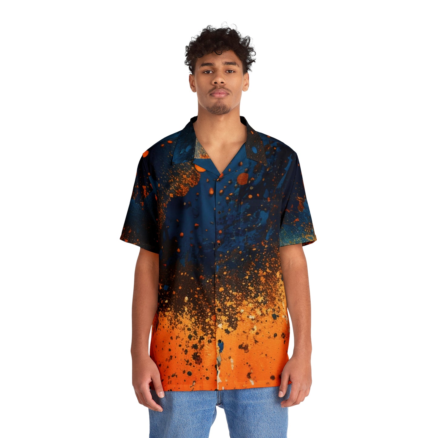 BAE "Fractured Sun" Short-Sleeve Button Down Shirt