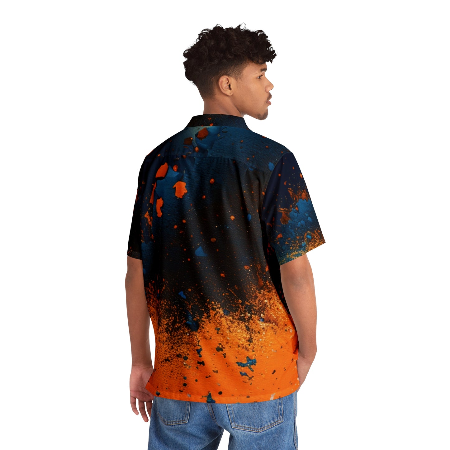 BAE "Fractured Sun" Short-Sleeve Button Down Shirt