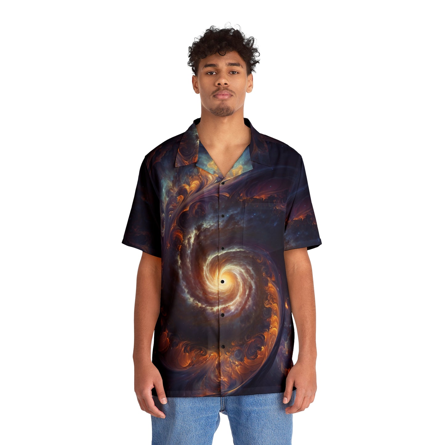 BAE "Swirling Galaxy" Short-Sleeve Button Down Shirt