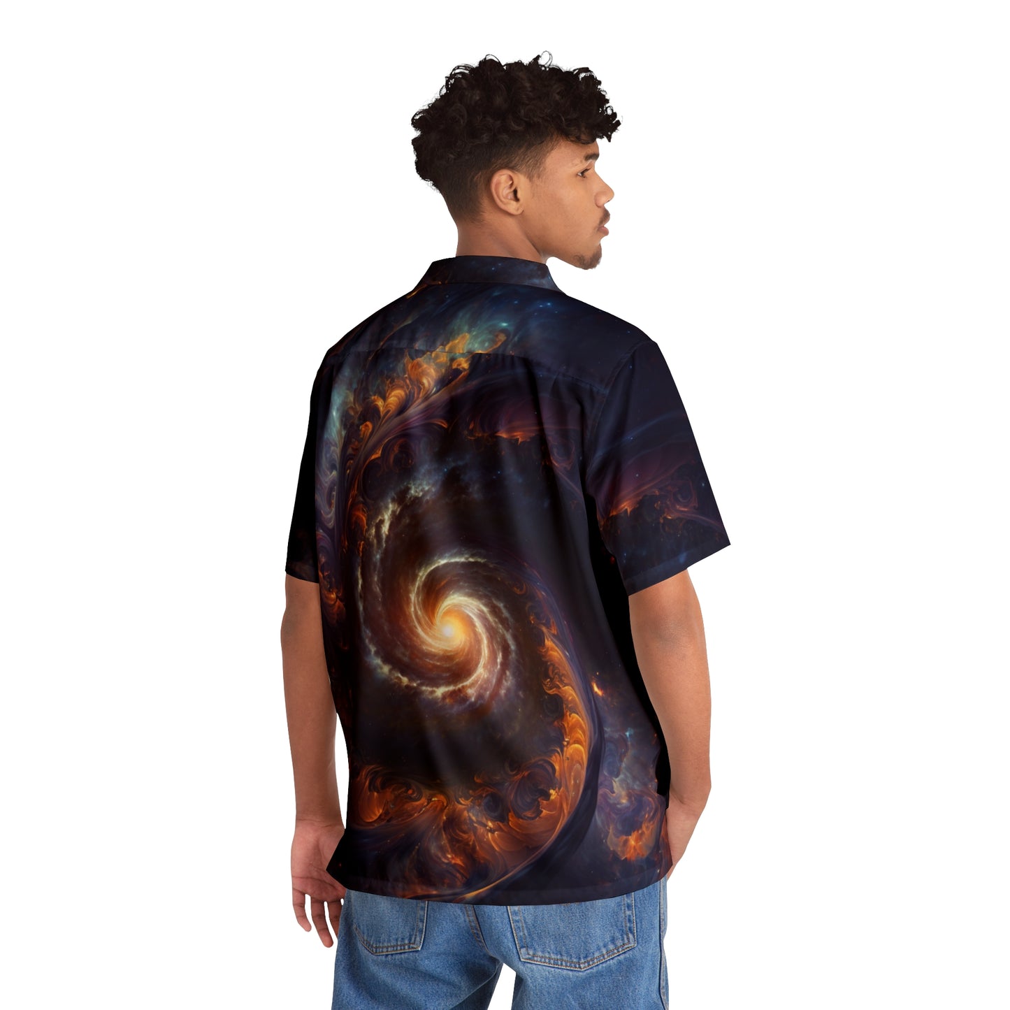 BAE "Swirling Galaxy" Short-Sleeve Button Down Shirt