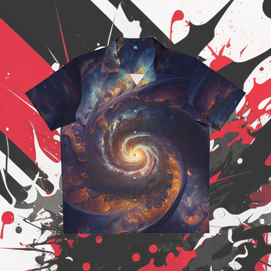 BAE "Swirling Galaxy" Short-Sleeve Button Down Shirt