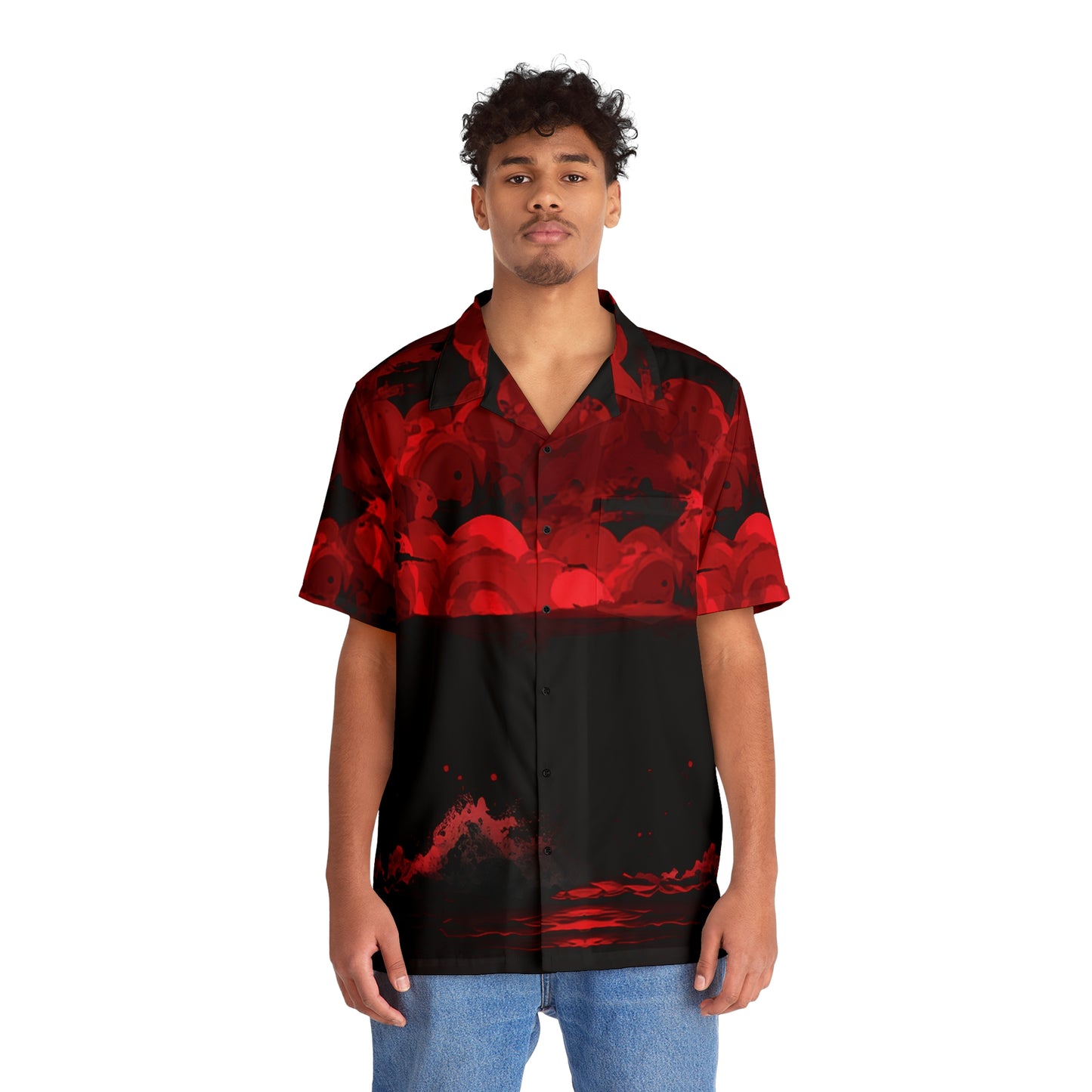 BAE "Blood Ocean" Short-Sleeve Button Down Shirt