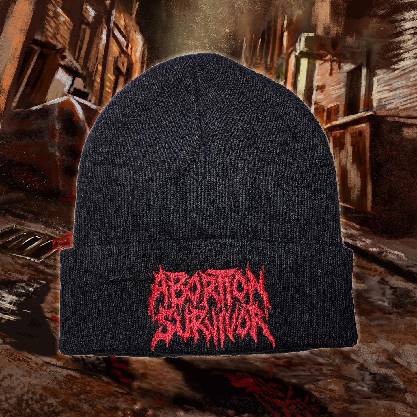 Abortion Survivor *Limited Edition* Red Logo Knit Beanie